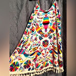 Judith March Fiesta Otomi Floral Tassel Dress